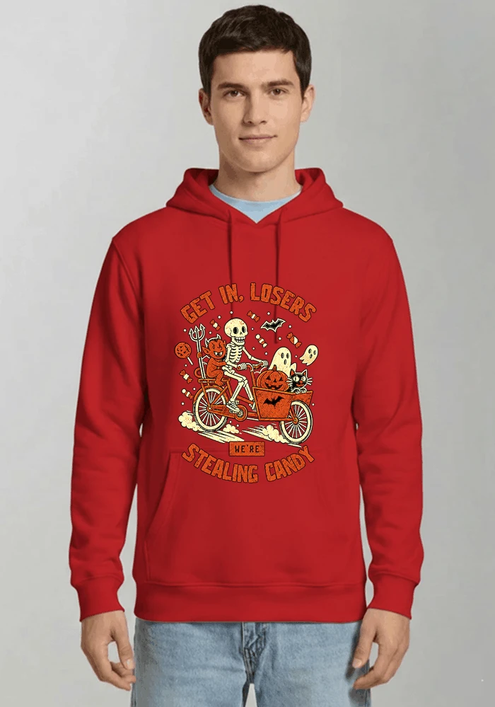 cargo bike halloween t shirt fahrrad shirt kapuzenpullover red