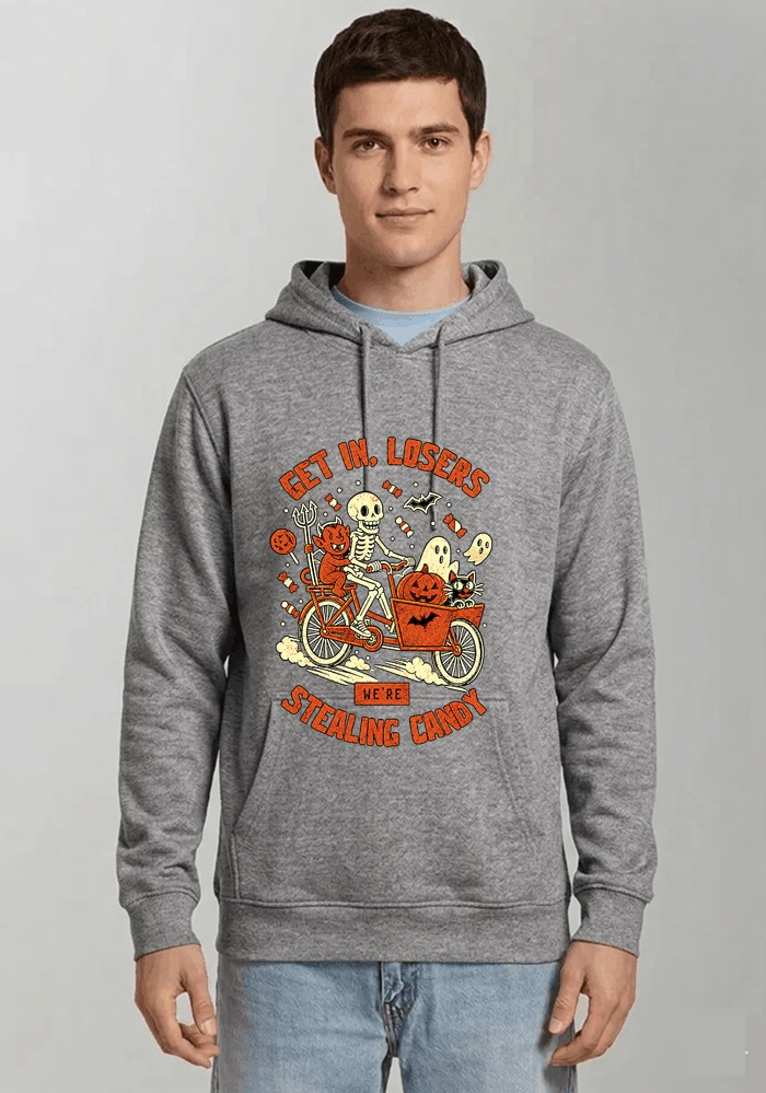 cargo bike halloween t shirt fahrrad shirt kapuzenpullover sport grey