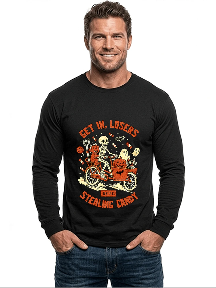 cargo bike halloween t shirt fahrrad shirt langarmshirt black