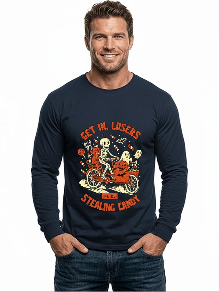 cargo bike halloween t shirt fahrrad shirt langarmshirt navy
