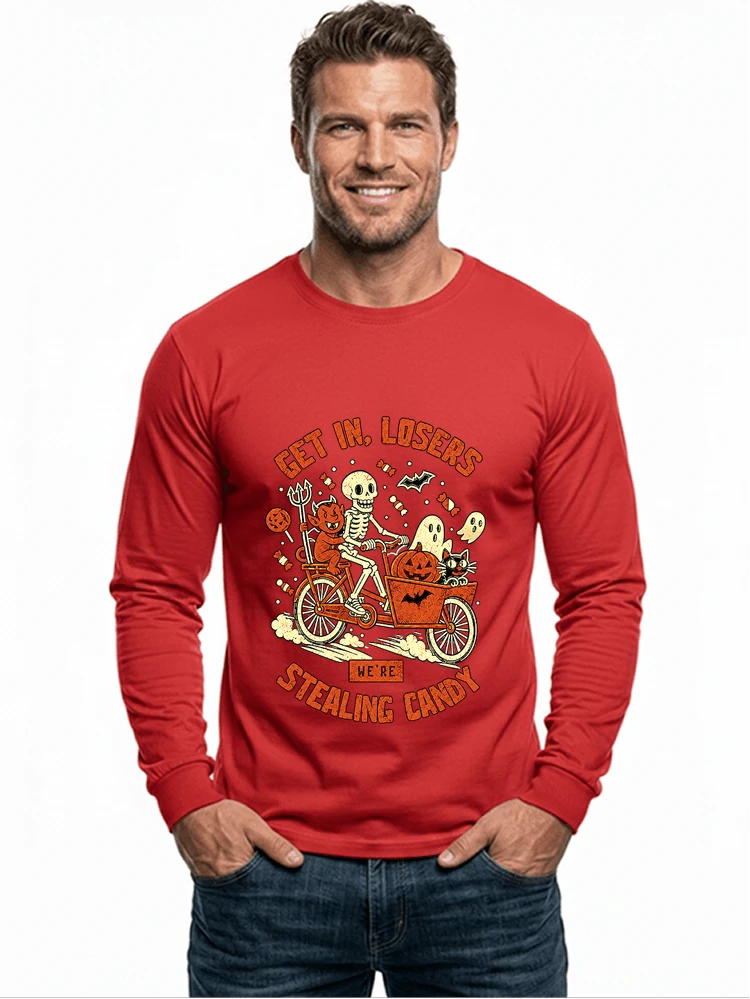 cargo bike halloween t shirt fahrrad shirt langarmshirt red