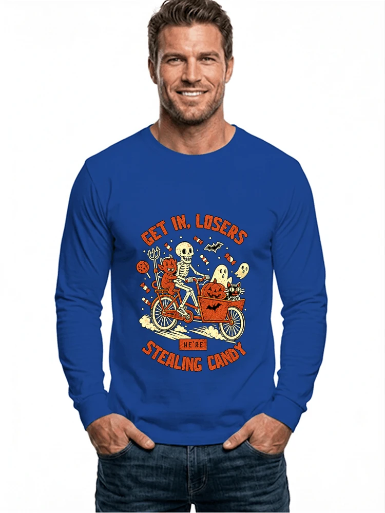 cargo bike halloween t shirt fahrrad shirt langarmshirt royal blue