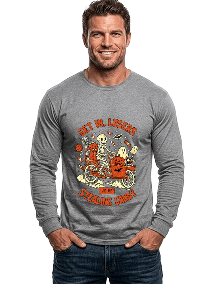 cargo bike halloween t shirt fahrrad shirt langarmshirt sport grey