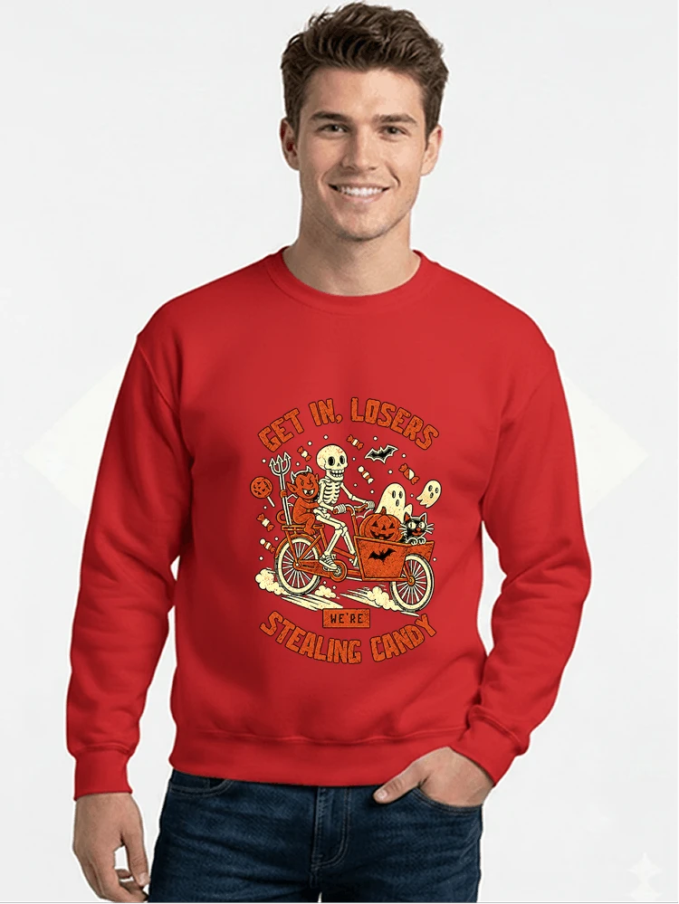cargo bike halloween t shirt fahrrad shirt sweatshirt mit rundhalsausschnitt red
