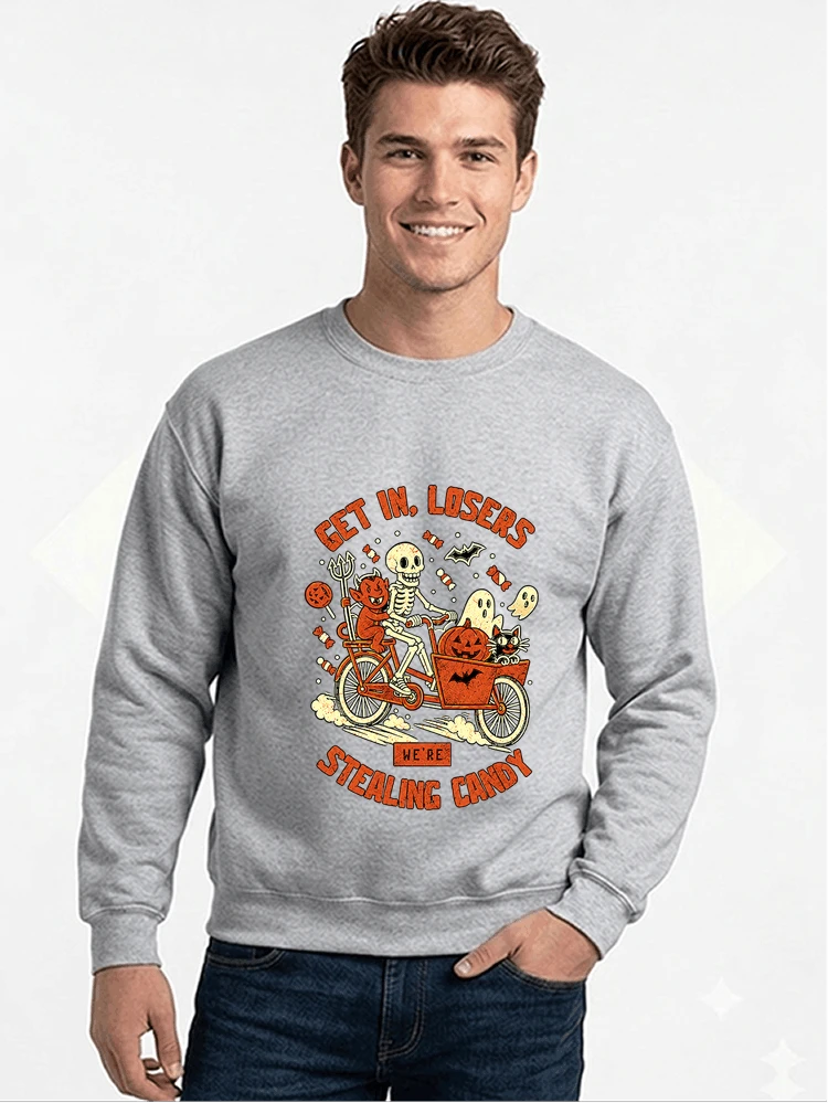 cargo bike halloween t shirt fahrrad shirt sweatshirt mit rundhalsausschnitt sport grey
