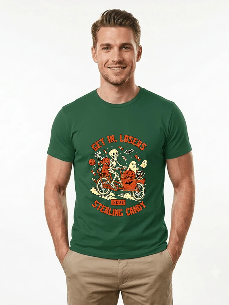 cargo bike halloween t shirt fahrrad shirt t shirt forest green