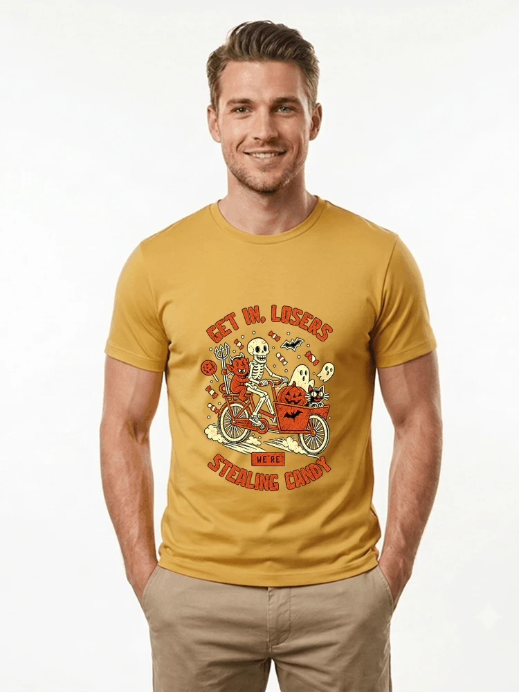 cargo bike halloween t shirt fahrrad shirt t shirt gold