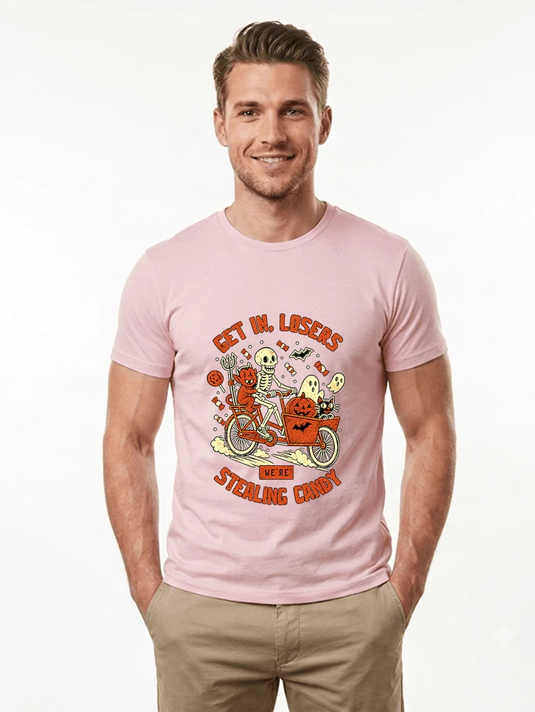 cargo bike halloween t shirt fahrrad shirt t shirt light pink