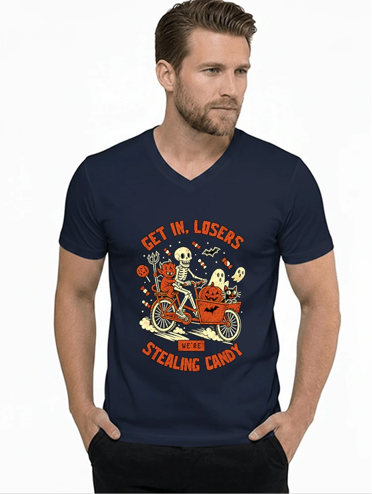 cargo bike halloween t shirt fahrrad shirt t shirt mit v ausschnitt navy