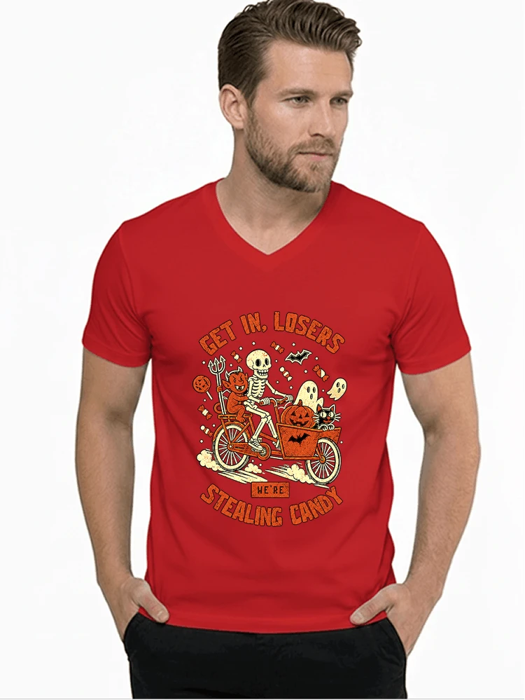 cargo bike halloween t shirt fahrrad shirt t shirt mit v ausschnitt red