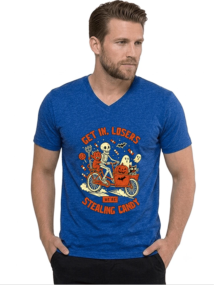 cargo bike halloween t shirt fahrrad shirt t shirt mit v ausschnitt royal blue
