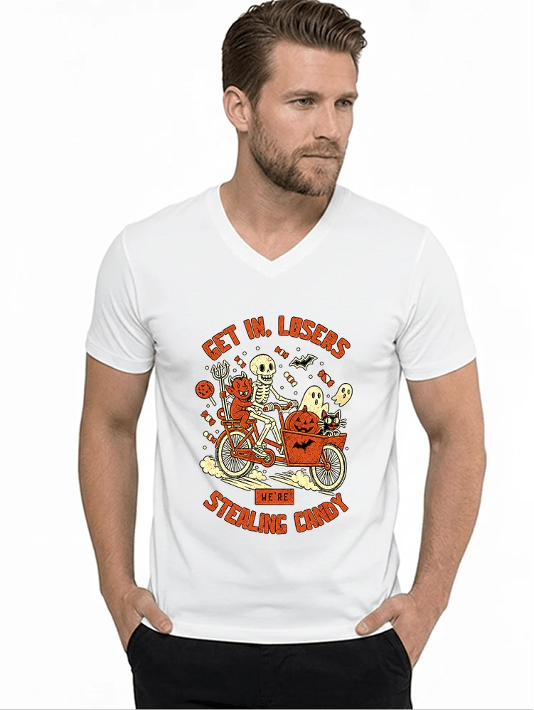 cargo bike halloween t shirt fahrrad shirt t shirt mit v ausschnitt white