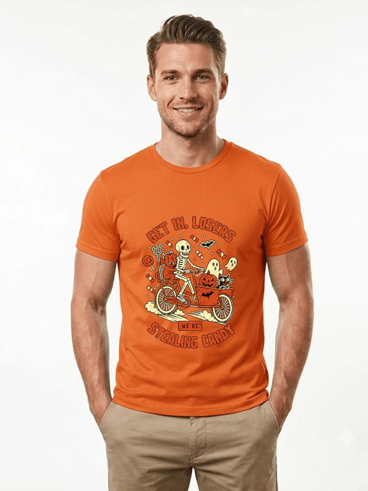 cargo bike halloween t shirt fahrrad shirt t shirt orange