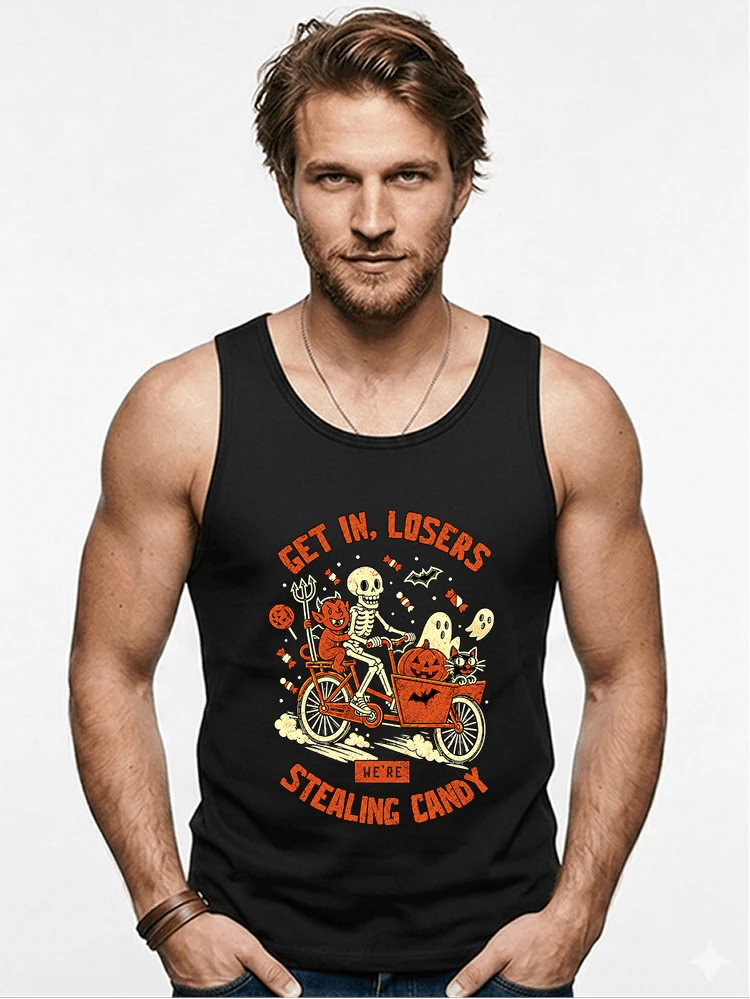 cargo bike halloween t shirt fahrrad shirt tanktop black