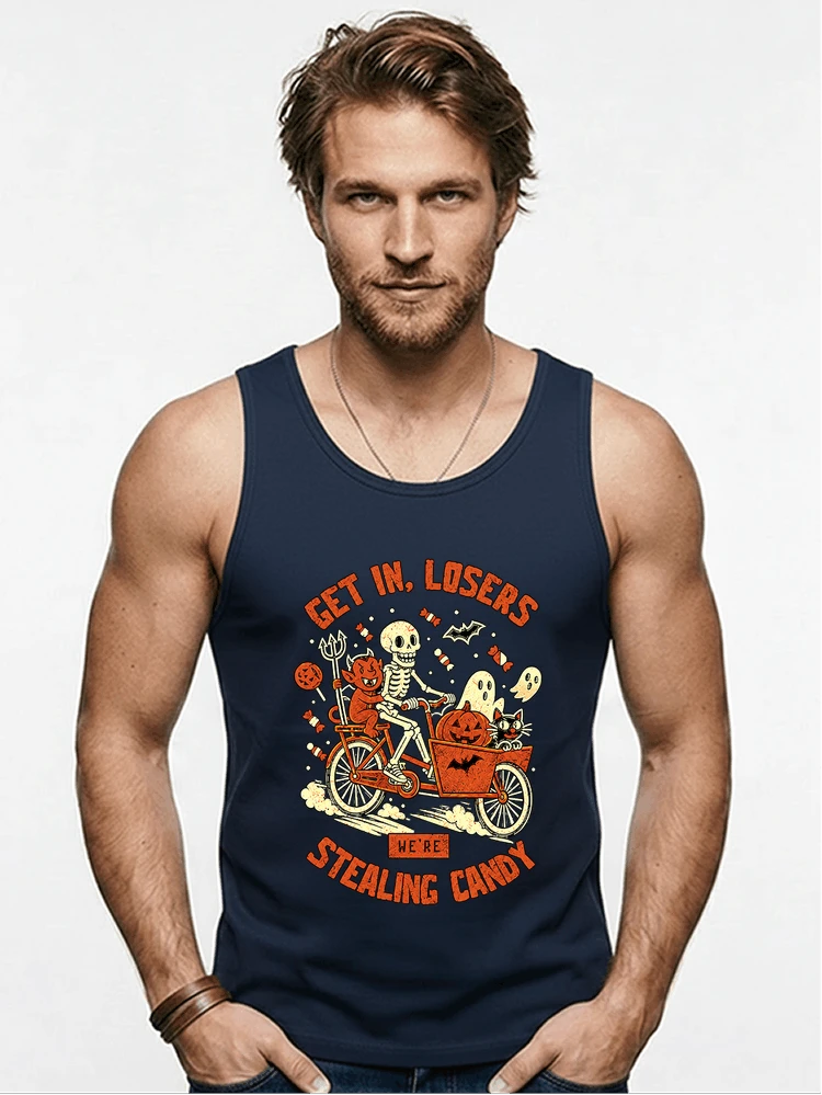 cargo bike halloween t shirt fahrrad shirt tanktop navy