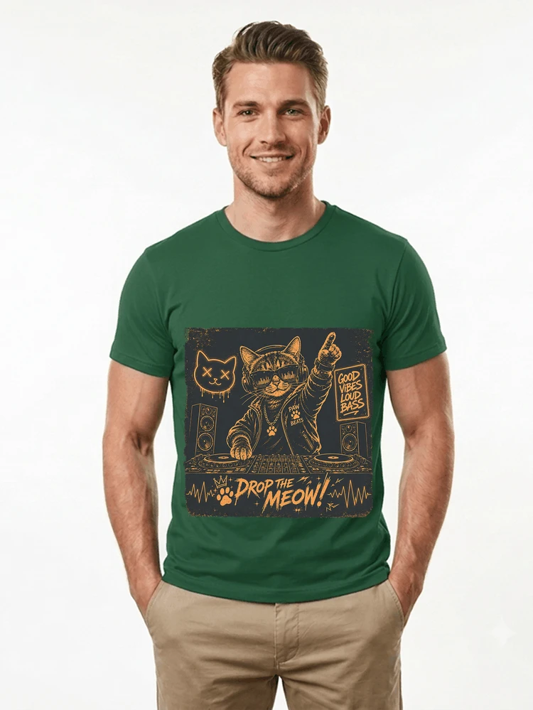 Cooles Katzen T-Shirt & Musik Festival Outfit