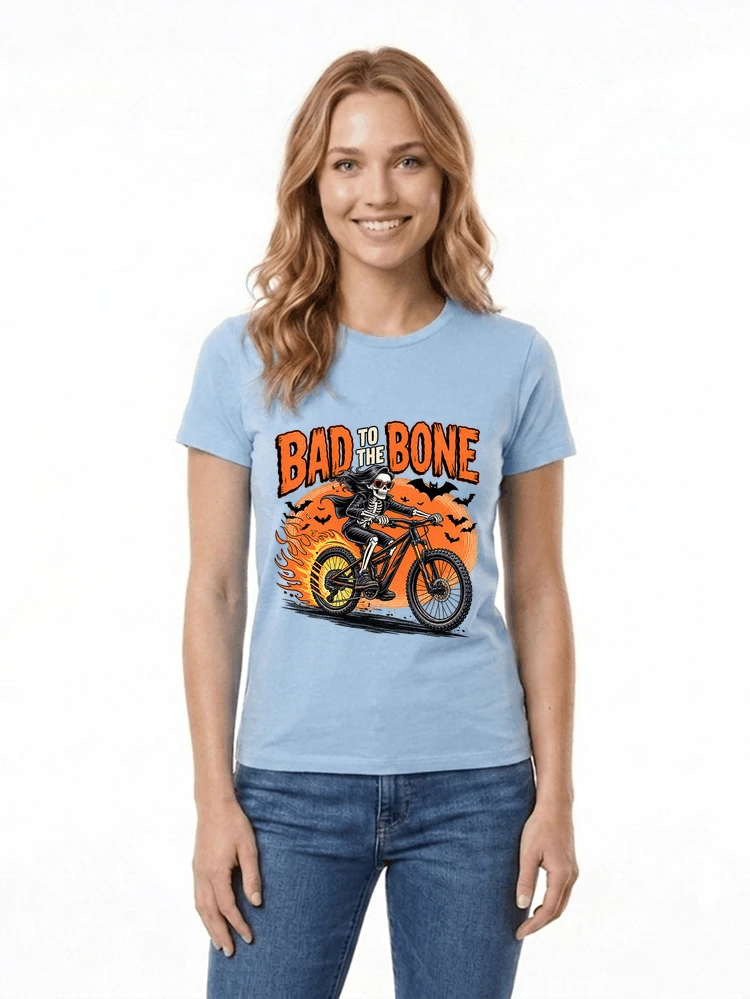cooles mtb skelett fahrrad shirt halloween geschenk fr mtb fans damen t shirt light blue