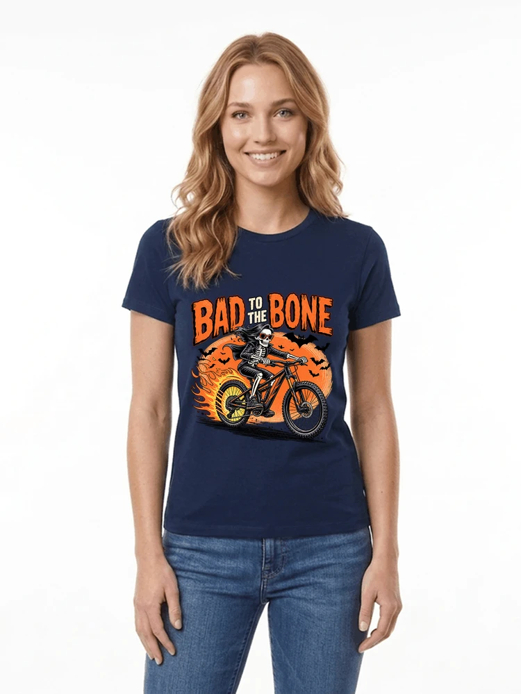 cooles mtb skelett fahrrad shirt halloween geschenk fr mtb fans damen t shirt navy