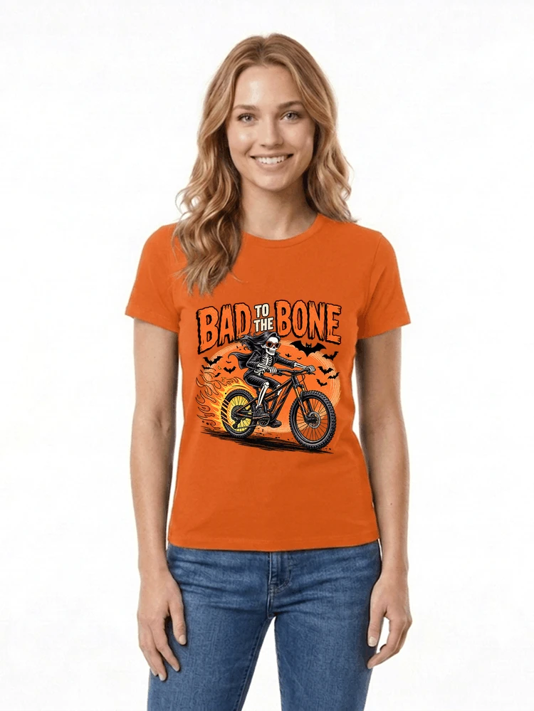 cooles mtb skelett fahrrad shirt halloween geschenk fr mtb fans damen t shirt orange
