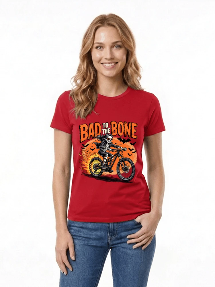 cooles mtb skelett fahrrad shirt halloween geschenk fr mtb fans damen t shirt red