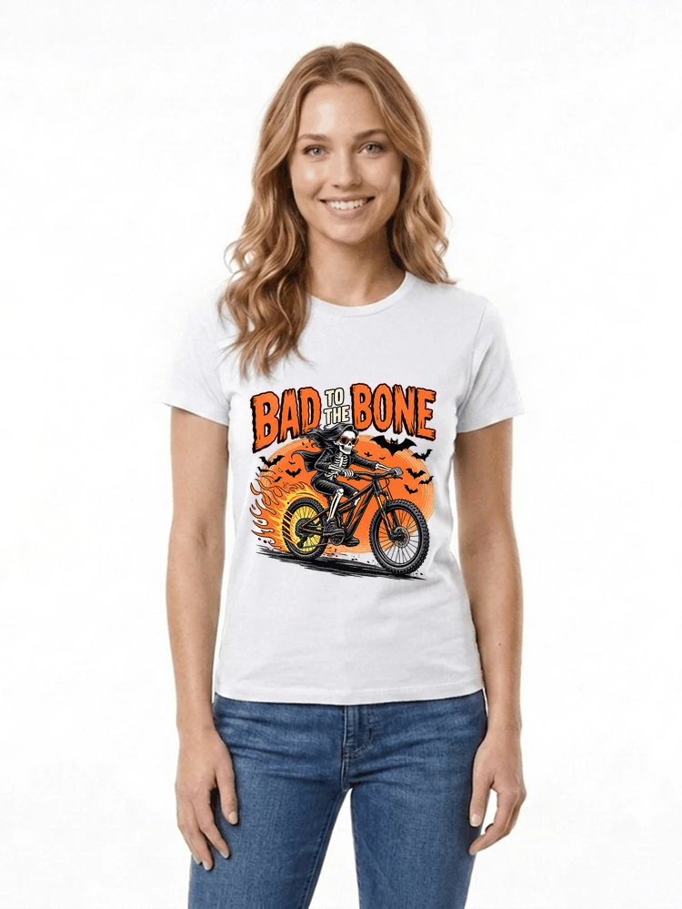 cooles mtb skelett fahrrad shirt halloween geschenk fr mtb fans damen t shirt white