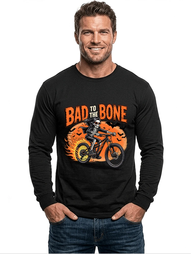 cooles mtb skelett fahrrad shirt halloween geschenk fr mtb fans langarmshirt black