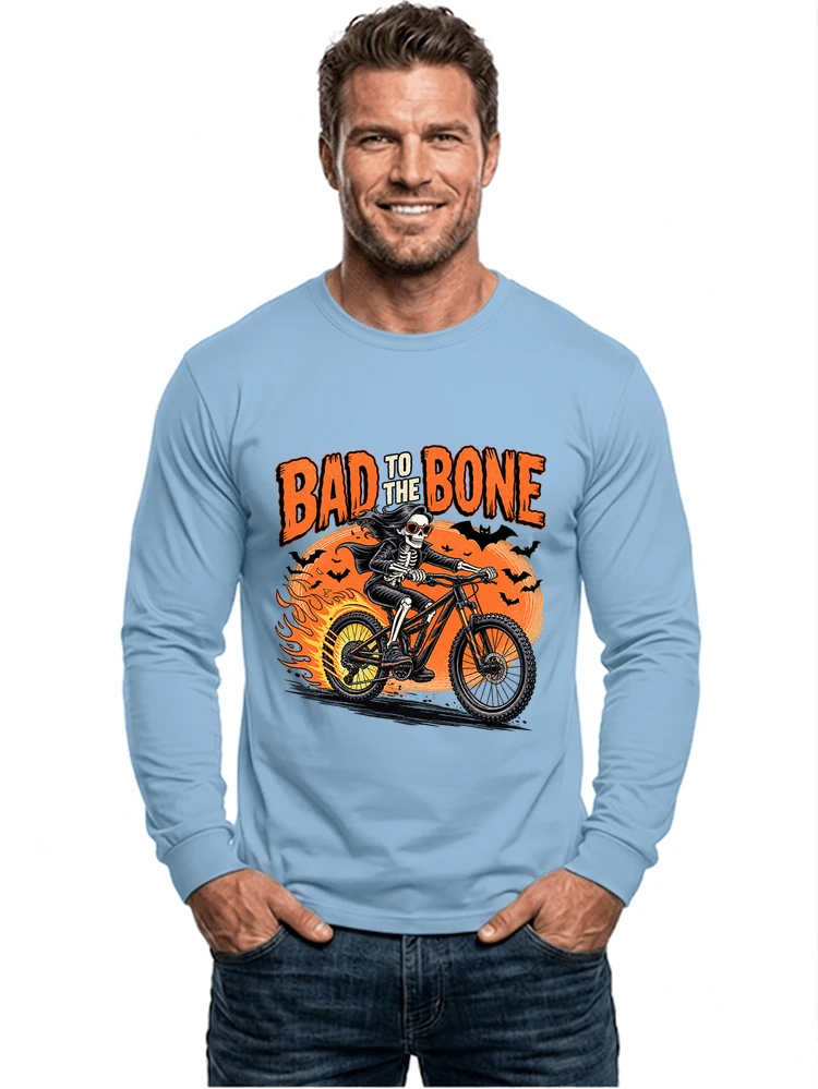 cooles mtb skelett fahrrad shirt halloween geschenk fr mtb fans langarmshirt light blue