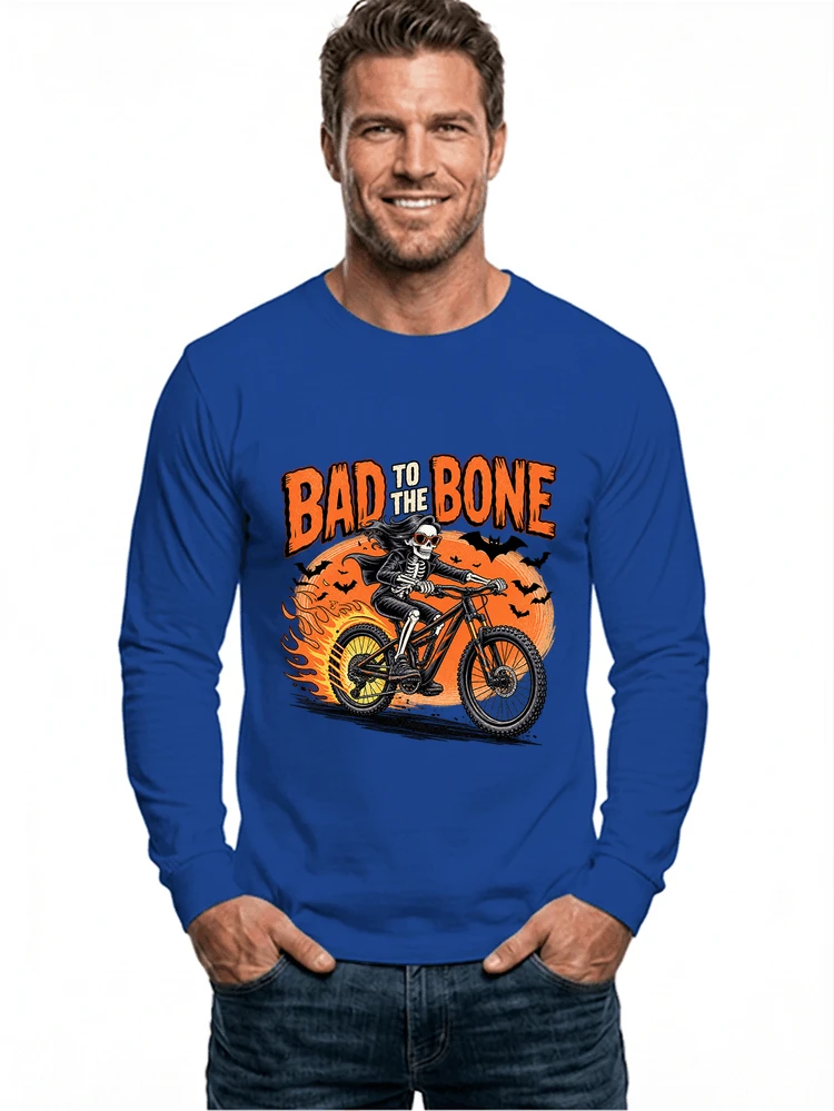 cooles mtb skelett fahrrad shirt halloween geschenk fr mtb fans langarmshirt royal blue