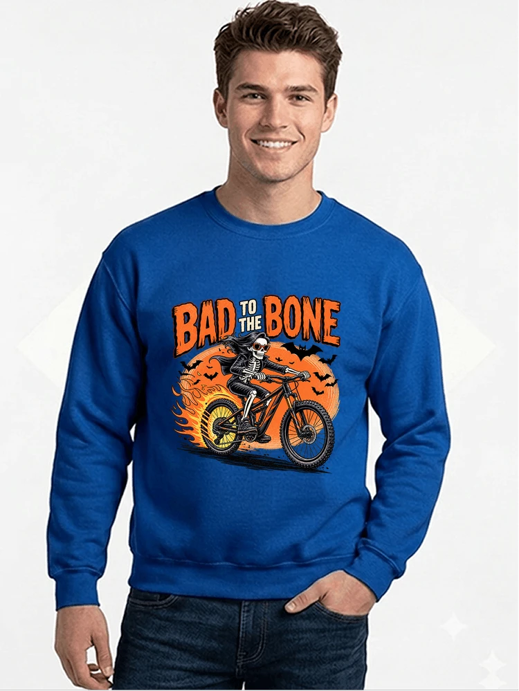 cooles mtb skelett fahrrad shirt halloween geschenk fr mtb fans sweatshirt mit rundhalsausschnitt royal blue