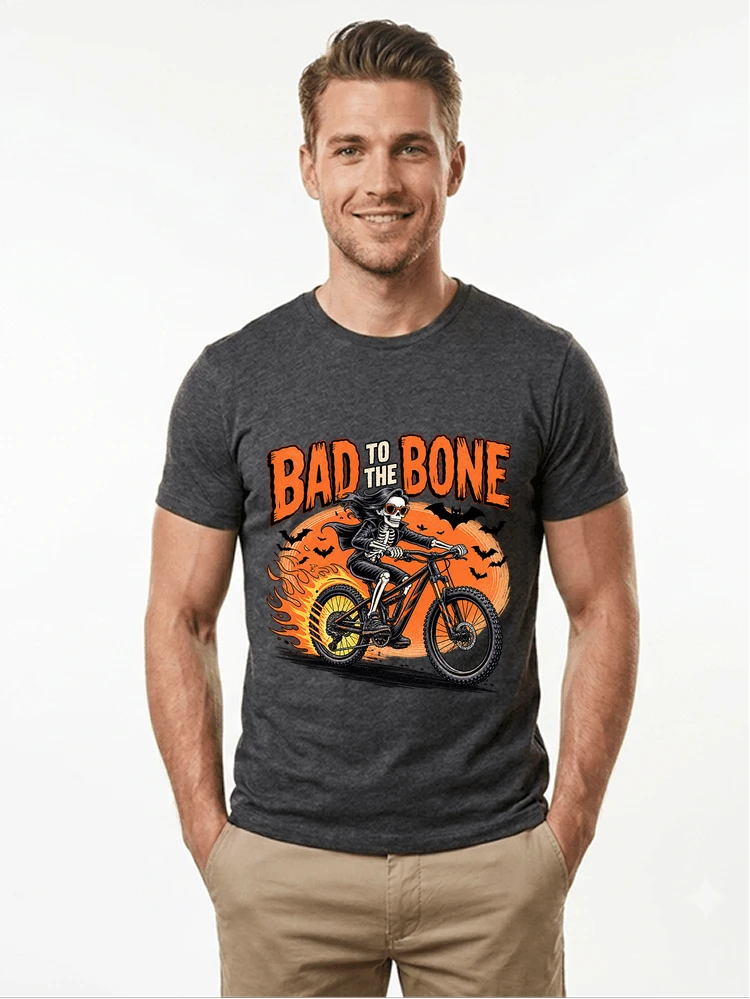 cooles mtb skelett fahrrad shirt halloween geschenk fr mtb fans t shirt anthracite melange