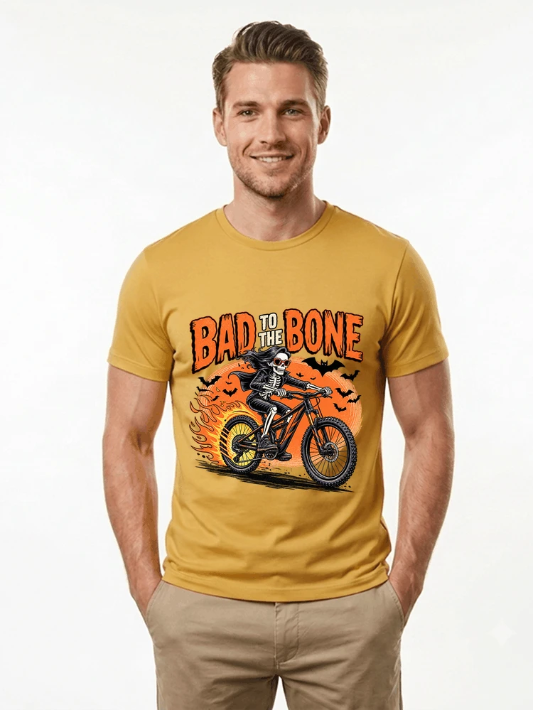 cooles mtb skelett fahrrad shirt halloween geschenk fr mtb fans t shirt gold