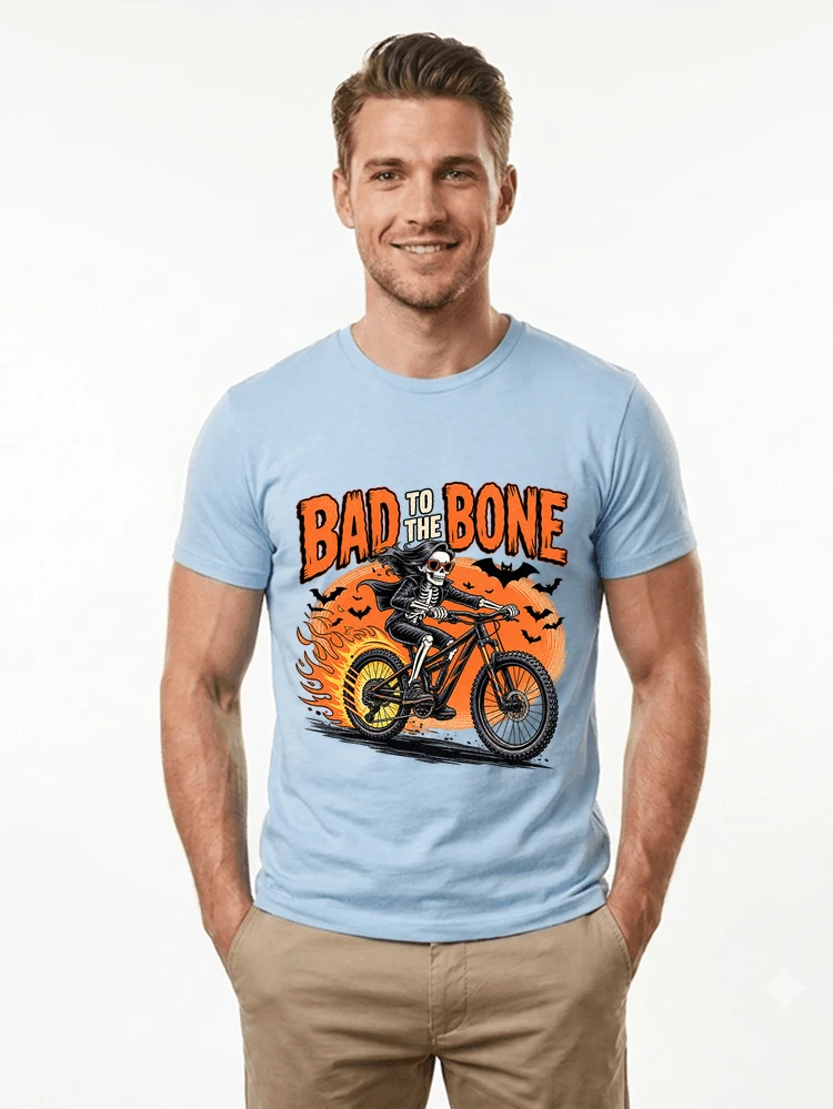 cooles mtb skelett fahrrad shirt halloween geschenk fr mtb fans t shirt light blue