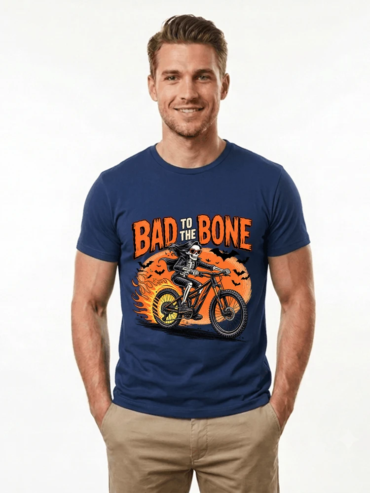 cooles mtb skelett fahrrad shirt halloween geschenk fr mtb fans t shirt navy