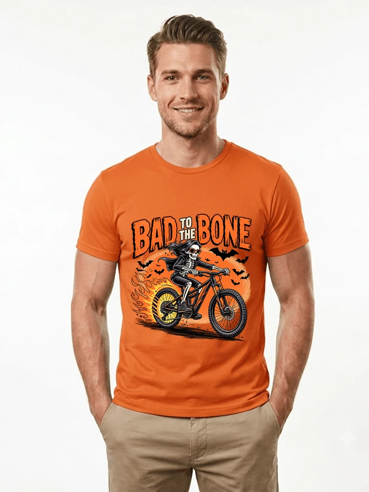 cooles mtb skelett fahrrad shirt halloween geschenk fr mtb fans t shirt orange