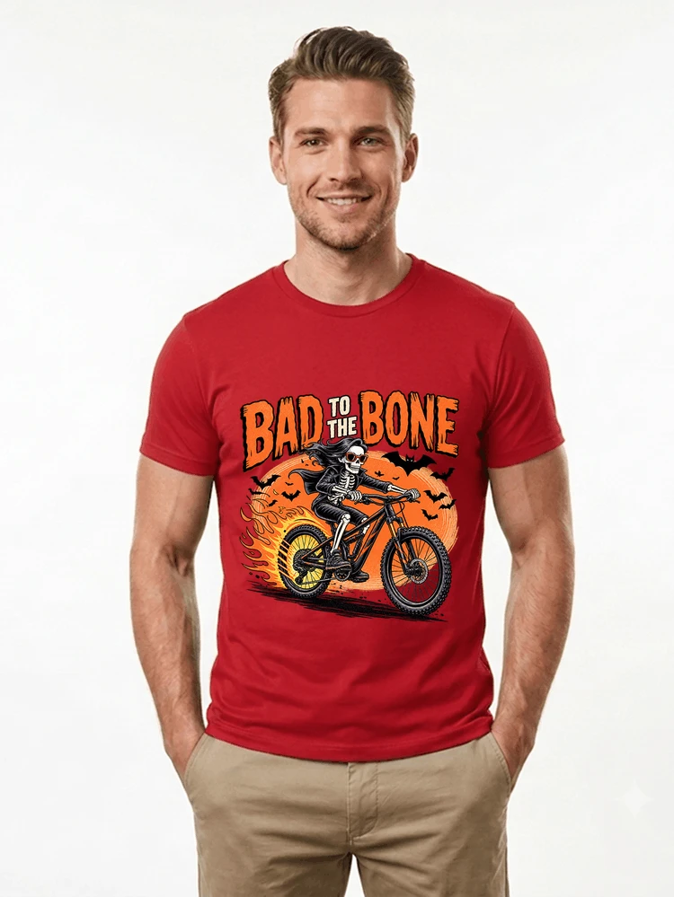 cooles mtb skelett fahrrad shirt halloween geschenk fr mtb fans t shirt red