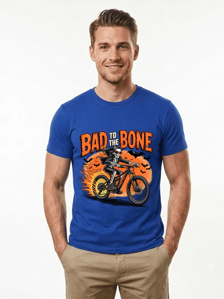cooles mtb skelett fahrrad shirt halloween geschenk fr mtb fans t shirt royal blue