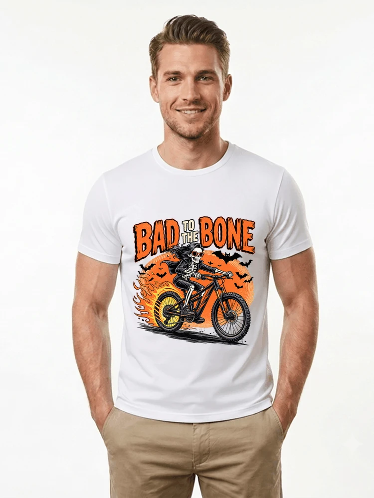 cooles mtb skelett fahrrad shirt halloween geschenk fr mtb fans t shirt white