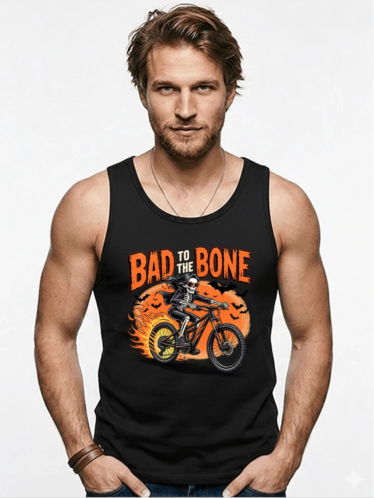 cooles mtb skelett fahrrad shirt halloween geschenk fr mtb fans tanktop black
