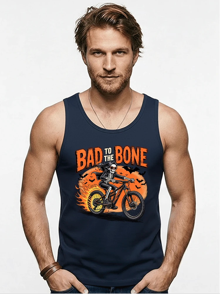cooles mtb skelett fahrrad shirt halloween geschenk fr mtb fans tanktop navy