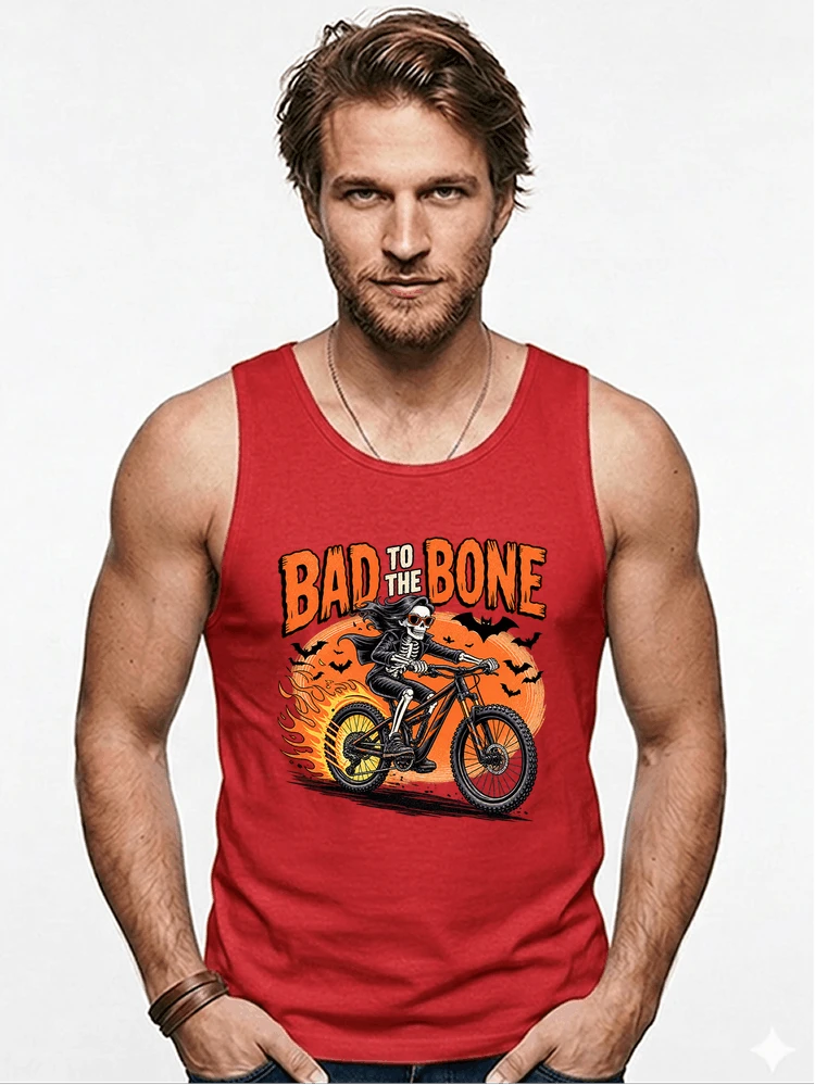 cooles mtb skelett fahrrad shirt halloween geschenk fr mtb fans tanktop red