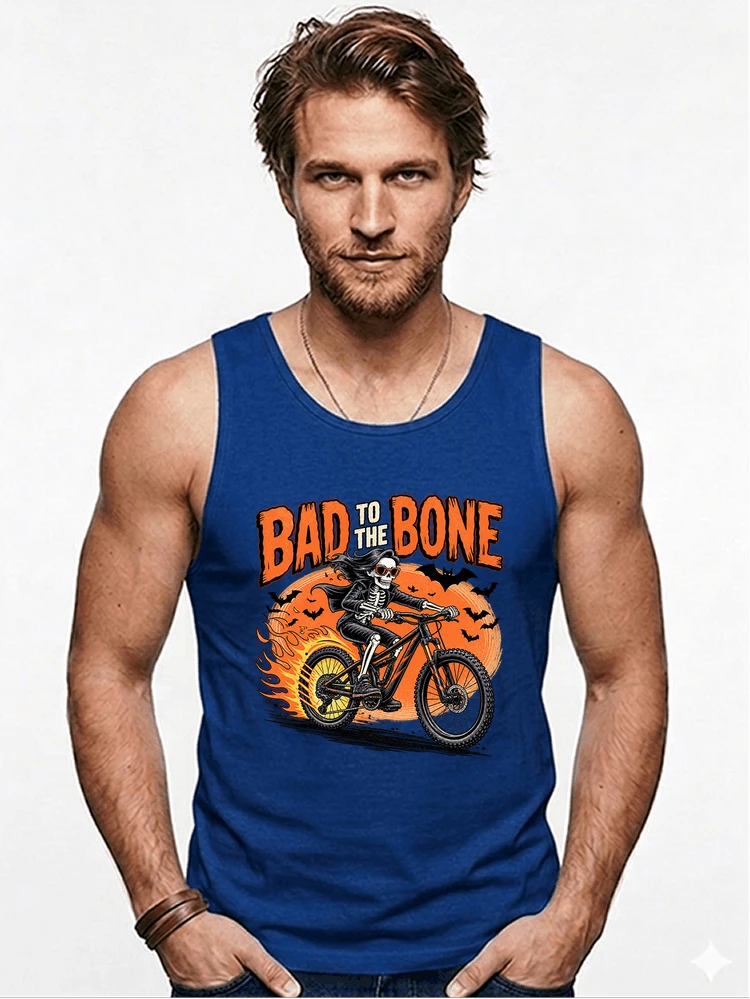 cooles mtb skelett fahrrad shirt halloween geschenk fr mtb fans tanktop royal blue
