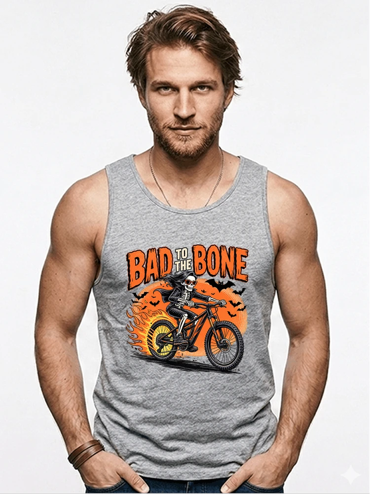 cooles mtb skelett fahrrad shirt halloween geschenk fr mtb fans tanktop sport grey