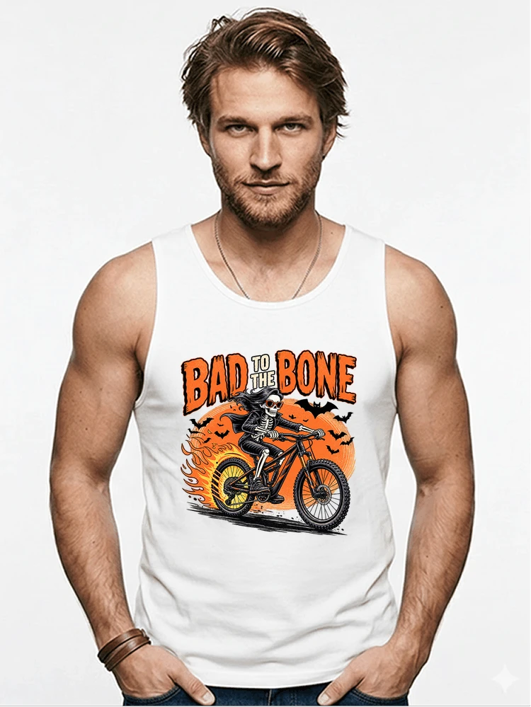cooles mtb skelett fahrrad shirt halloween geschenk fr mtb fans tanktop white