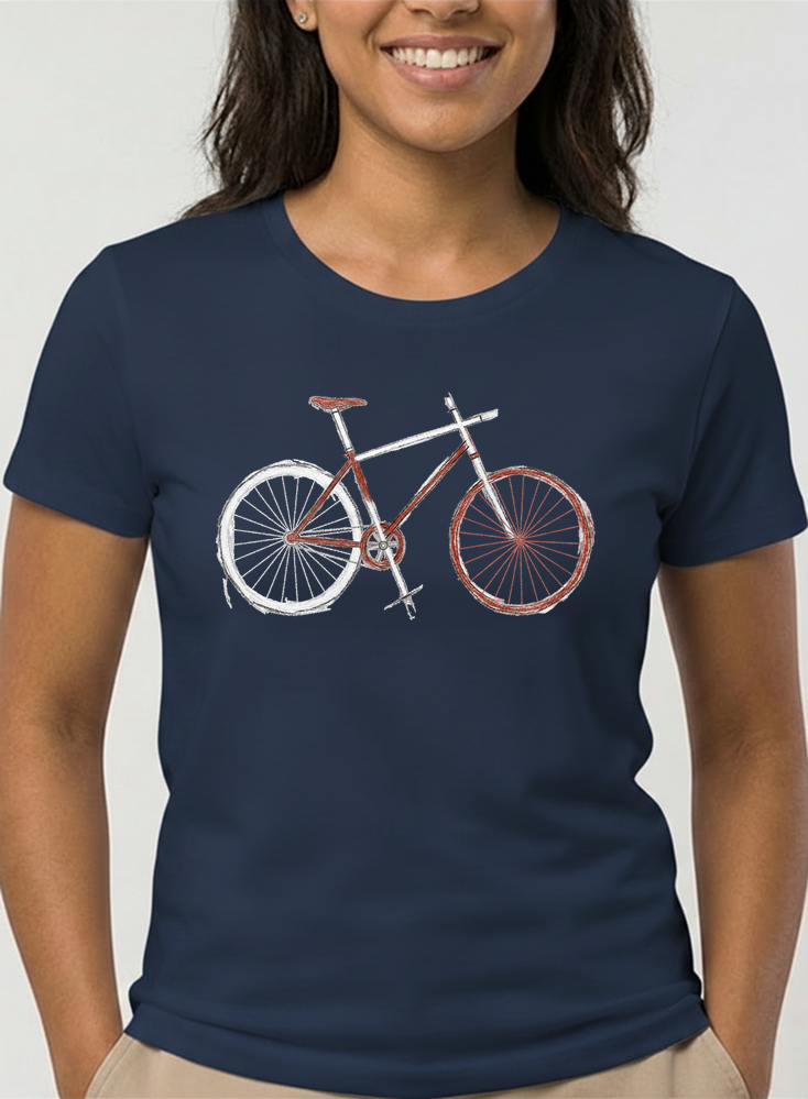demo damen t shirt marineblau