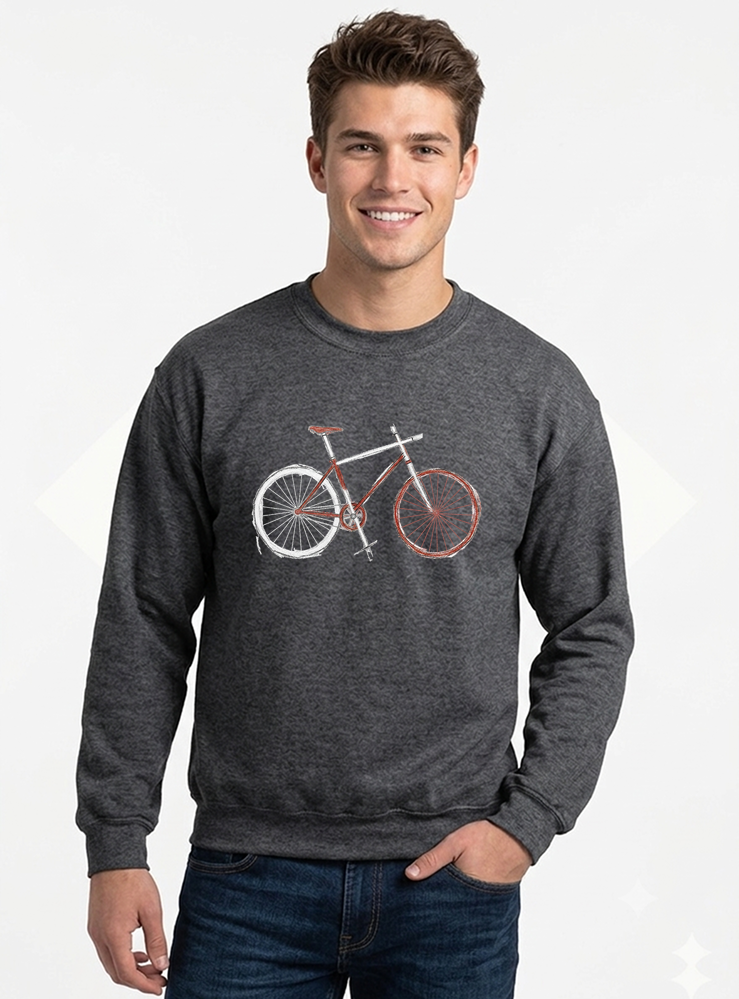 demo sweatshirt mit rundhalsausschnitt anthrazit meliert