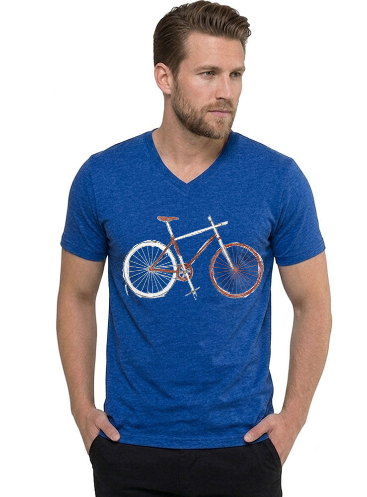 demo t shirt mit v ausschnitt koenigsblau