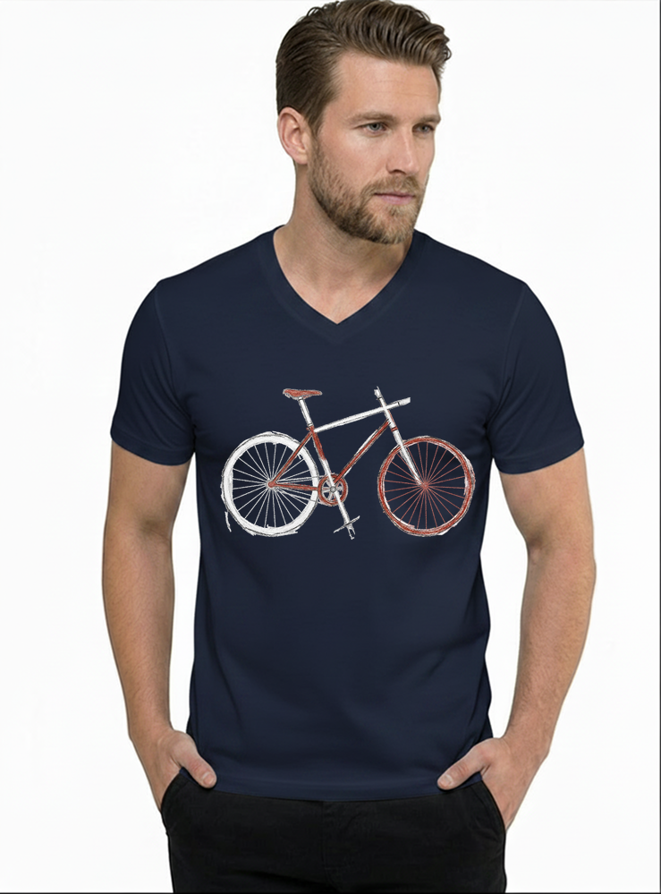 demo t shirt mit v ausschnitt marineblau