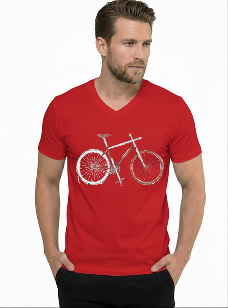 demo t shirt mit v ausschnitt rot
