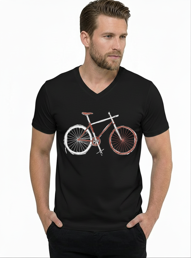 demo t shirt mit v ausschnitt schwarz