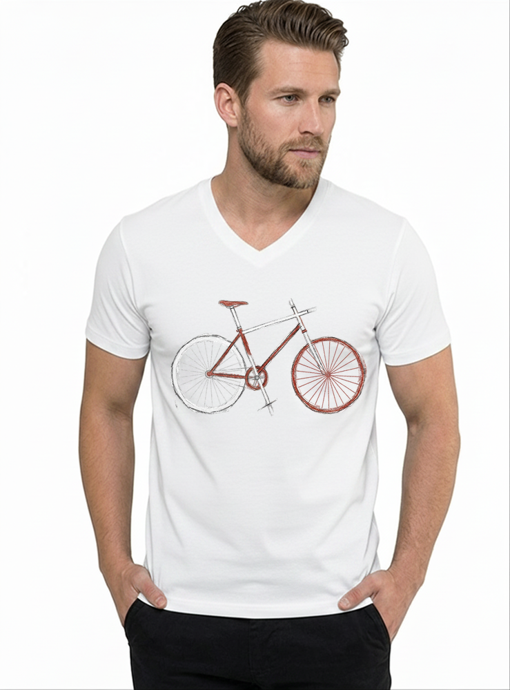 demo t shirt mit v ausschnitt white